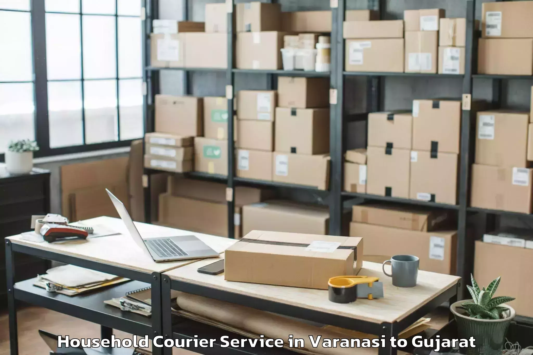 Top Varanasi to Ranavav Household Courier Available